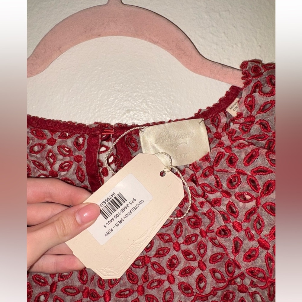 NWT Doen Heirloom Constellation Sheer Silk Eyelet Ruffle Maxi Dress - Picture 11 of 16